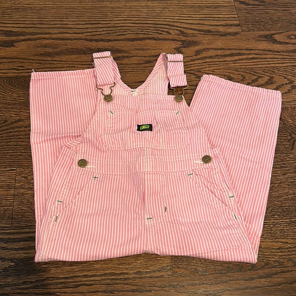 Vintage Bottoms Vintage John Deere Pink White Seersucker Kids